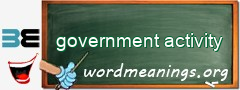 WordMeaning blackboard for government activity